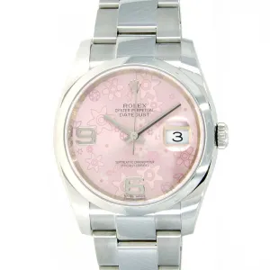 Rolex Datejust SS Pink Floral Dial