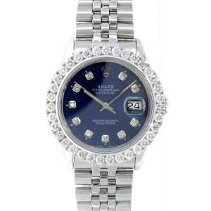 Rolex Datejust SS with Diamond Dial and Bezel