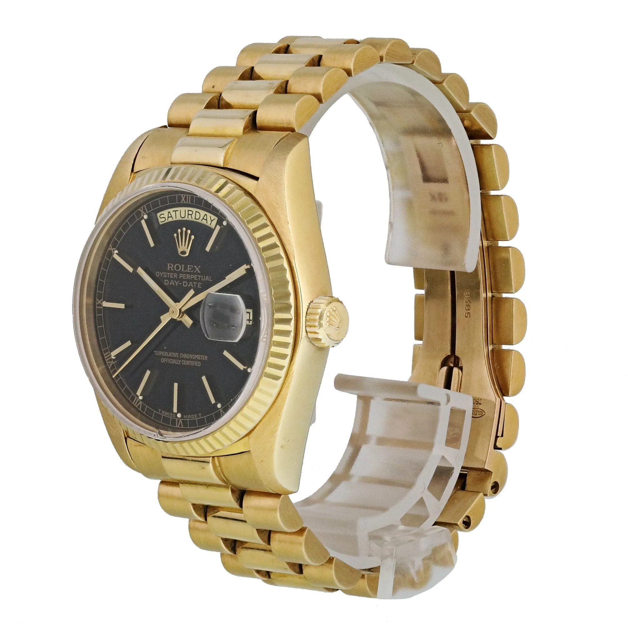 Rolex Day-Date President 18038 Yellow Gold Mens Watch Box Papers