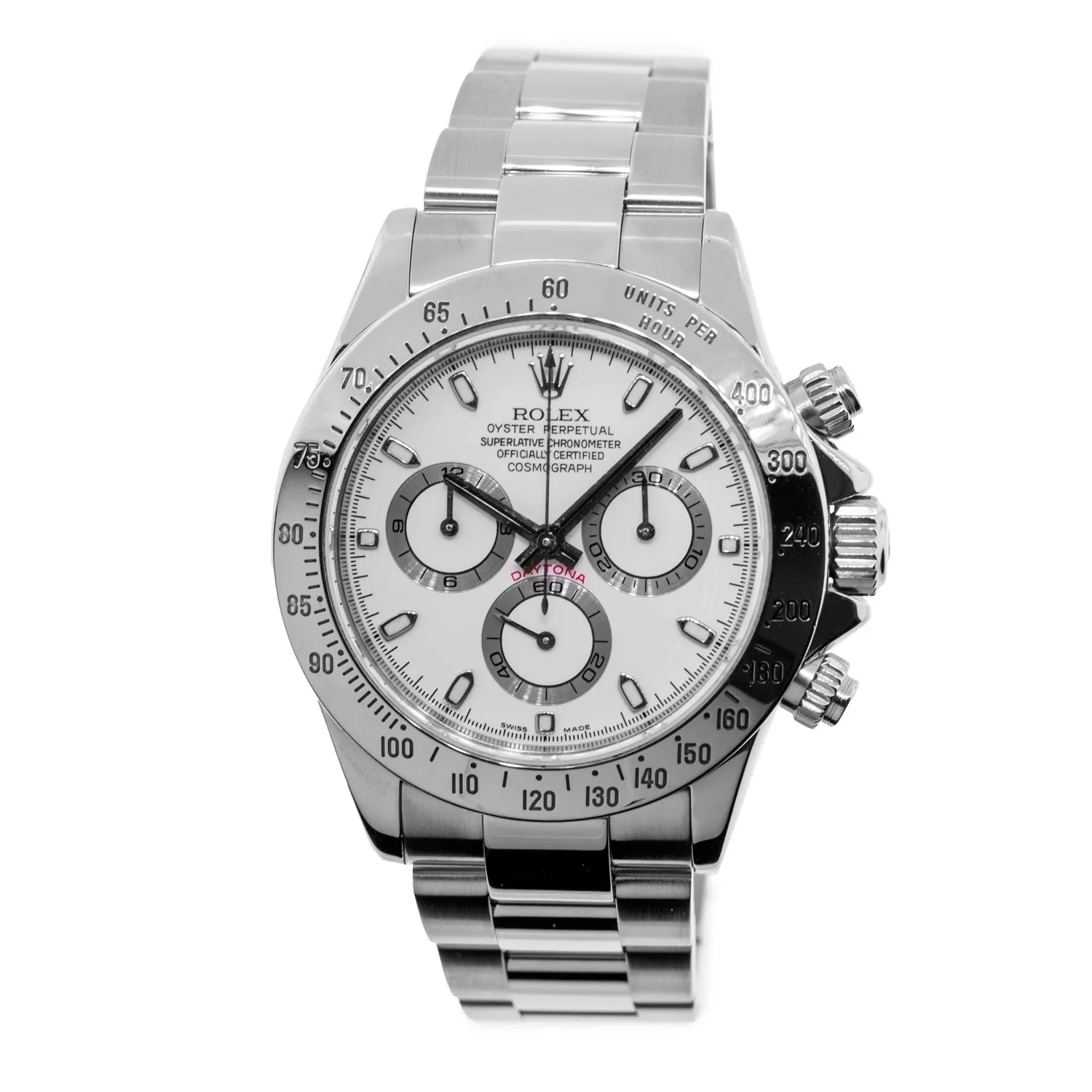 Rolex Daytona 40mm Stainless Steel White Dial & Steel Bezel 116520