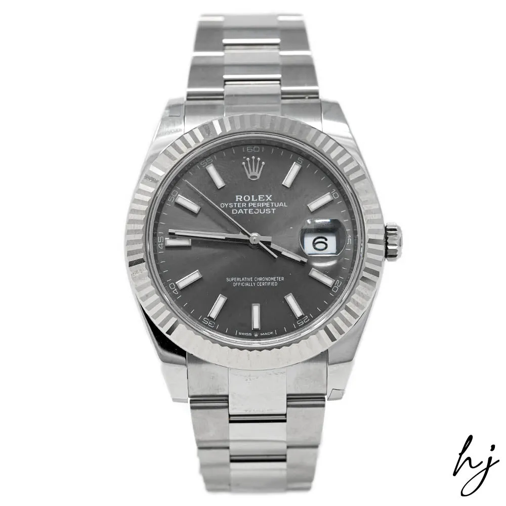 Rolex Men's Datejust 41 Stainless Steel 41mm Slate Stick Dial Watch Reference #: 126334