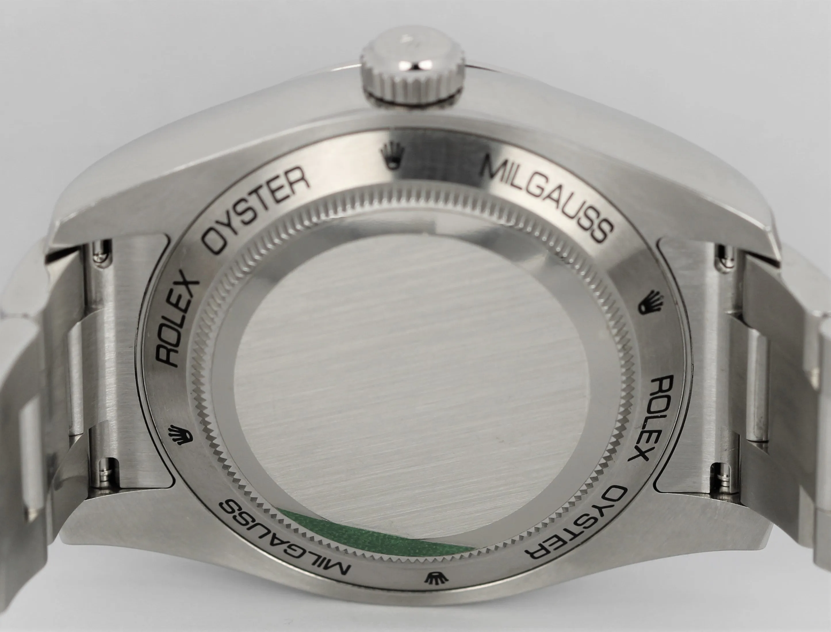 Rolex Milgauss Stainless Steel Green Sapphire Black 40mm 116400GV Watch B P