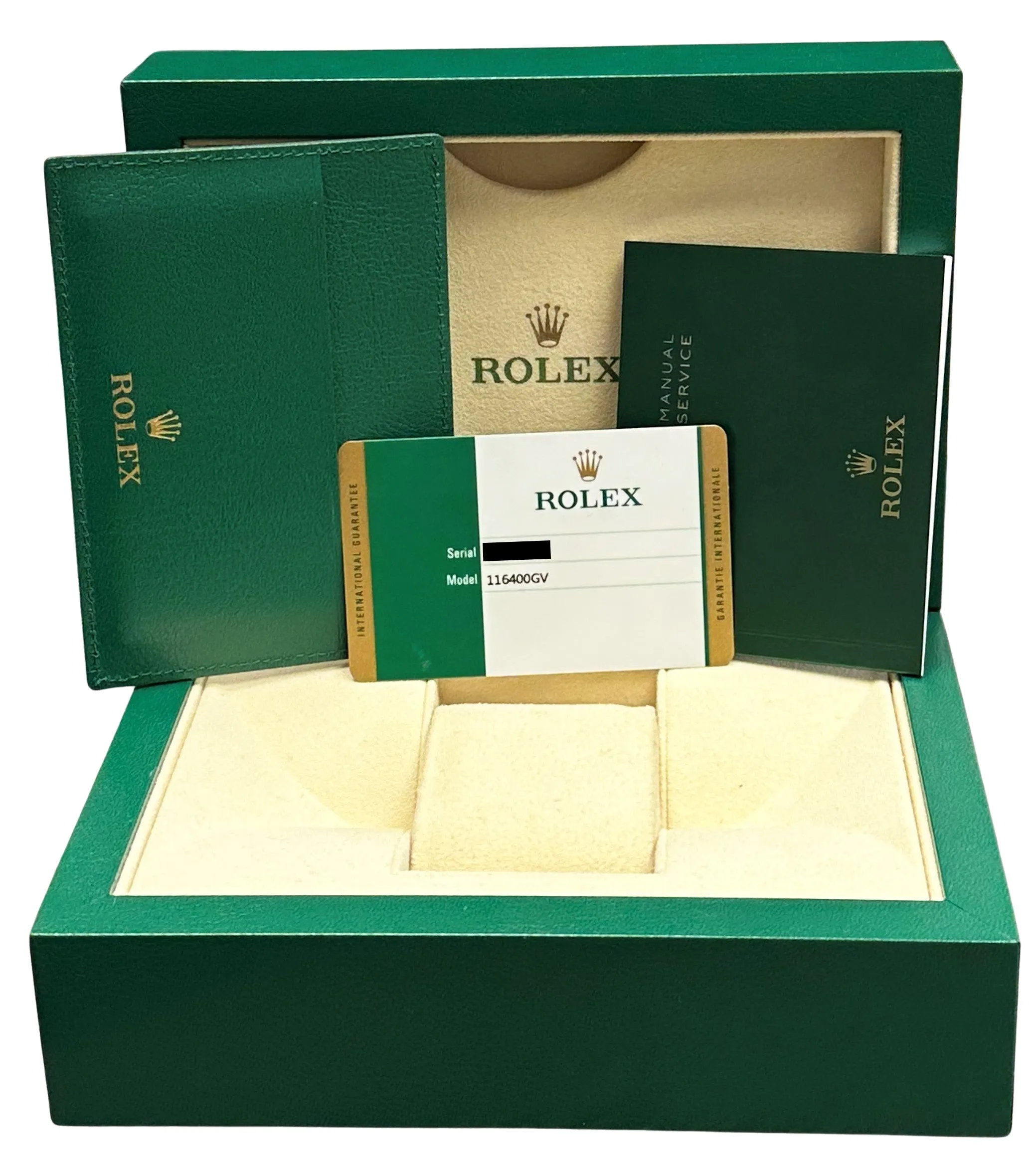 Rolex Milgauss Stainless Steel Green Sapphire Black 40mm 116400GV Watch B P