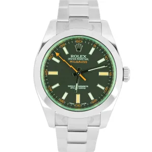 Rolex Milgauss Stainless Steel Green Sapphire Black 40mm 116400GV Watch B P