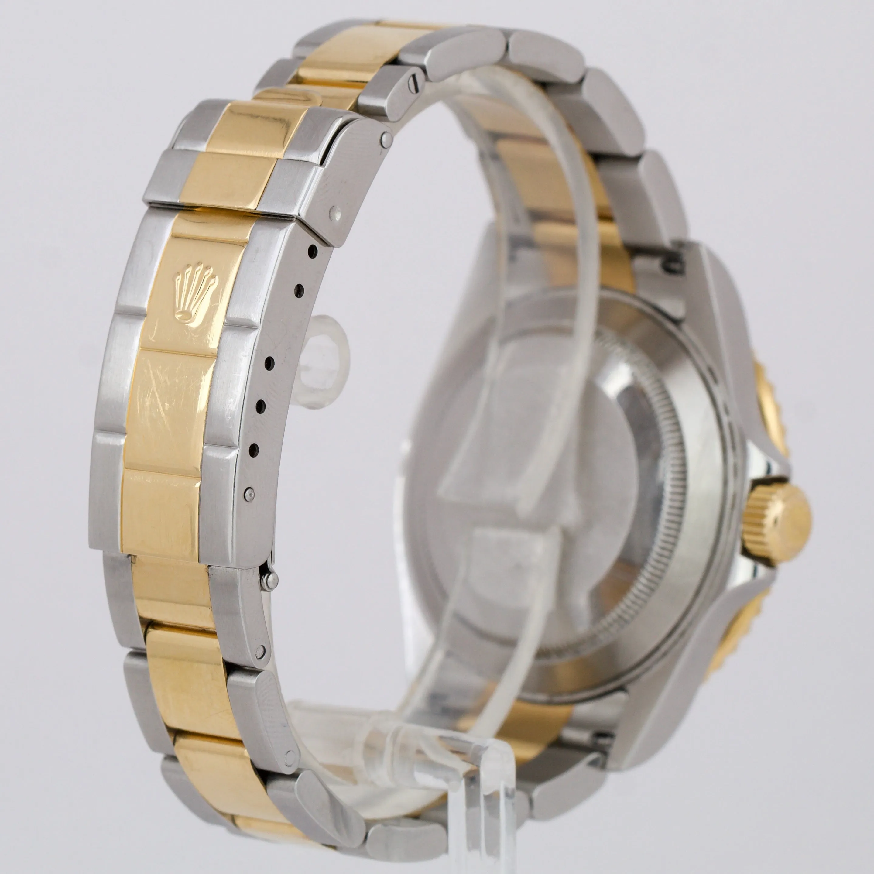 Rolex Submariner Two-Tone 18K Yellow Gold Blue NO HOLES 40mm Oyster Watch 16613