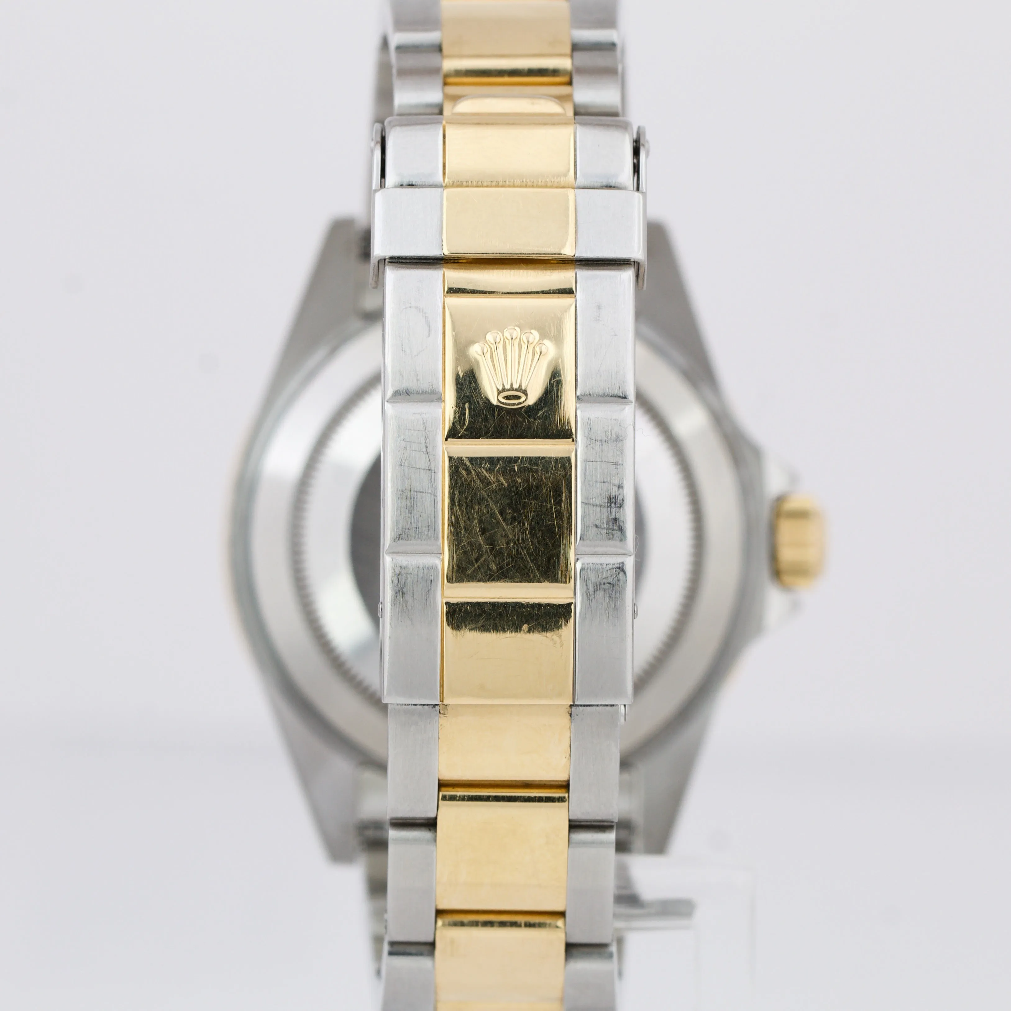 Rolex Submariner Two-Tone 18K Yellow Gold Blue NO HOLES 40mm Oyster Watch 16613