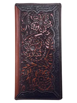 Roper Rodeo Wallet - Tooled Leather Dark Brown 8156100