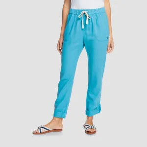 Roxy On The Seashore Linen Trousers Adriatic Blue - Womens