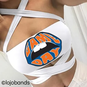 Royal Blue & Orange Game Day White Multiway Bandeau