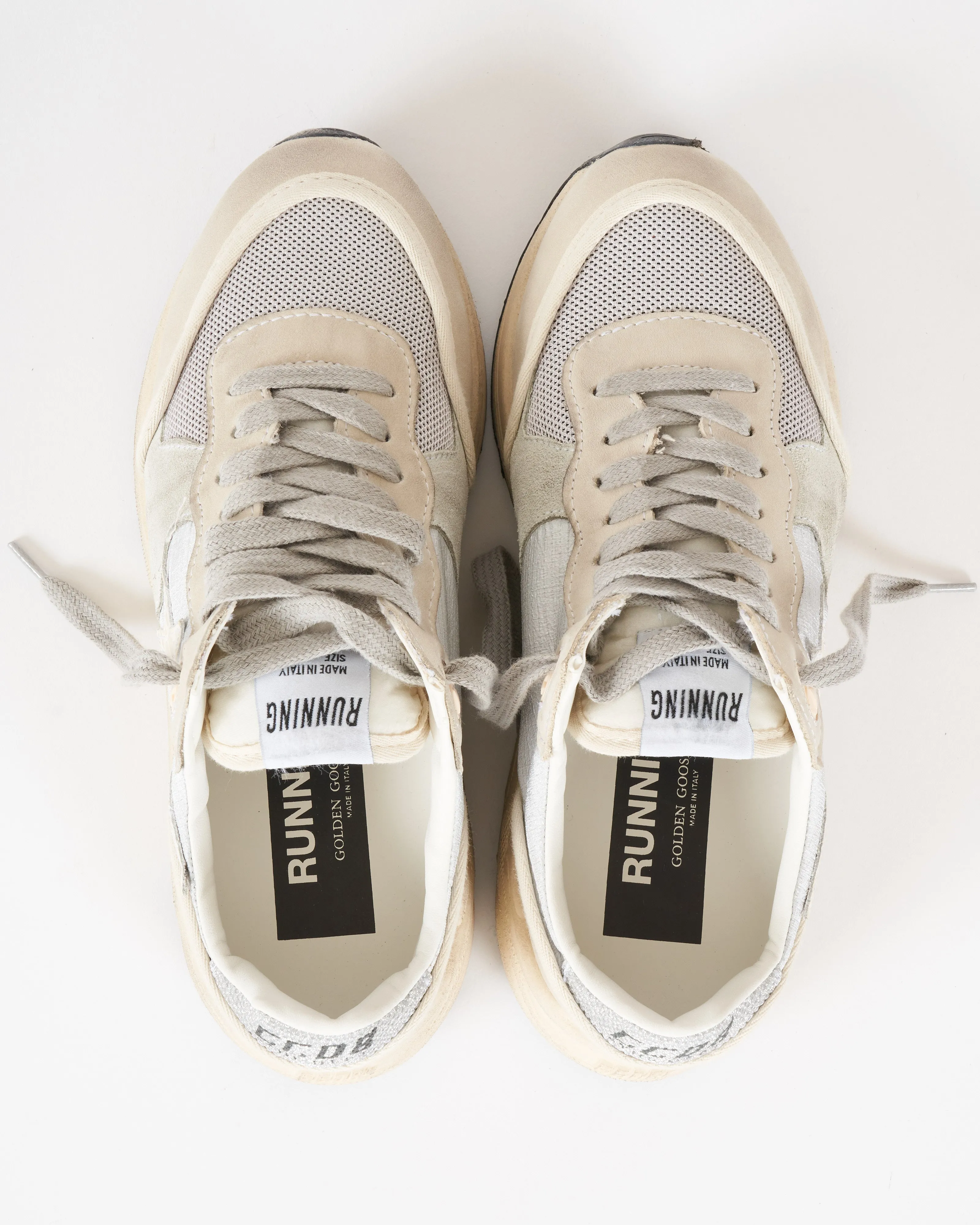 running sole laminated nylon upper nabuk toe and spur with trims