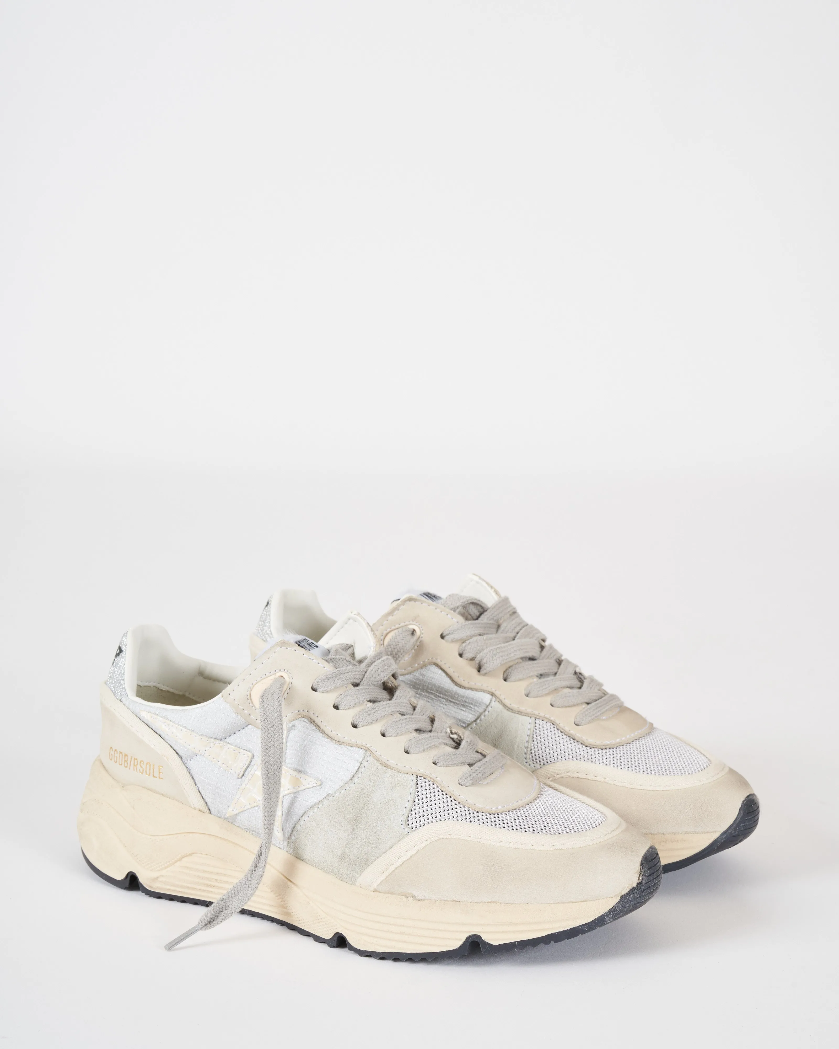 running sole laminated nylon upper nabuk toe and spur with trims