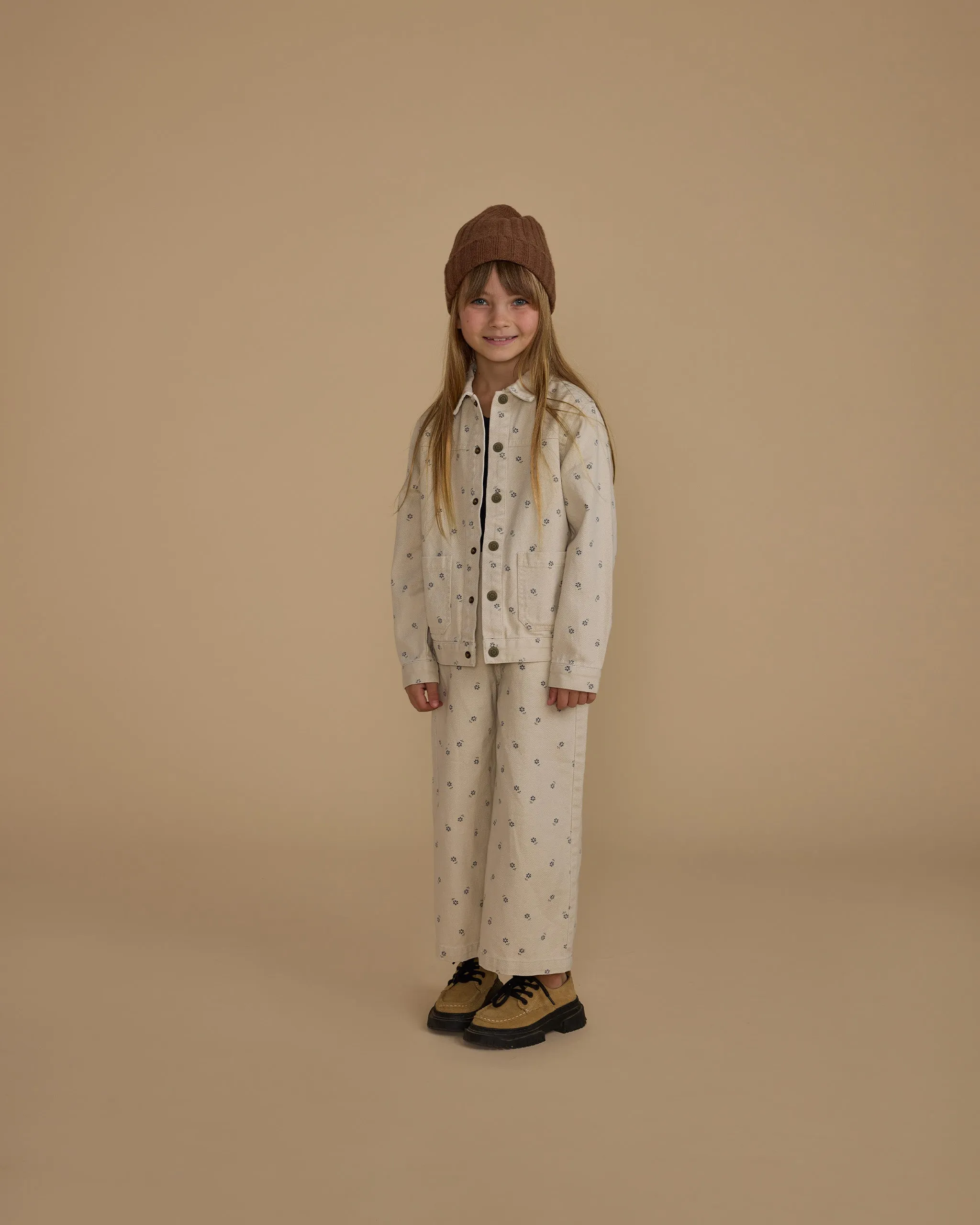RYLEE & CRU- Blue Daisy Denim Straight Leg Pant