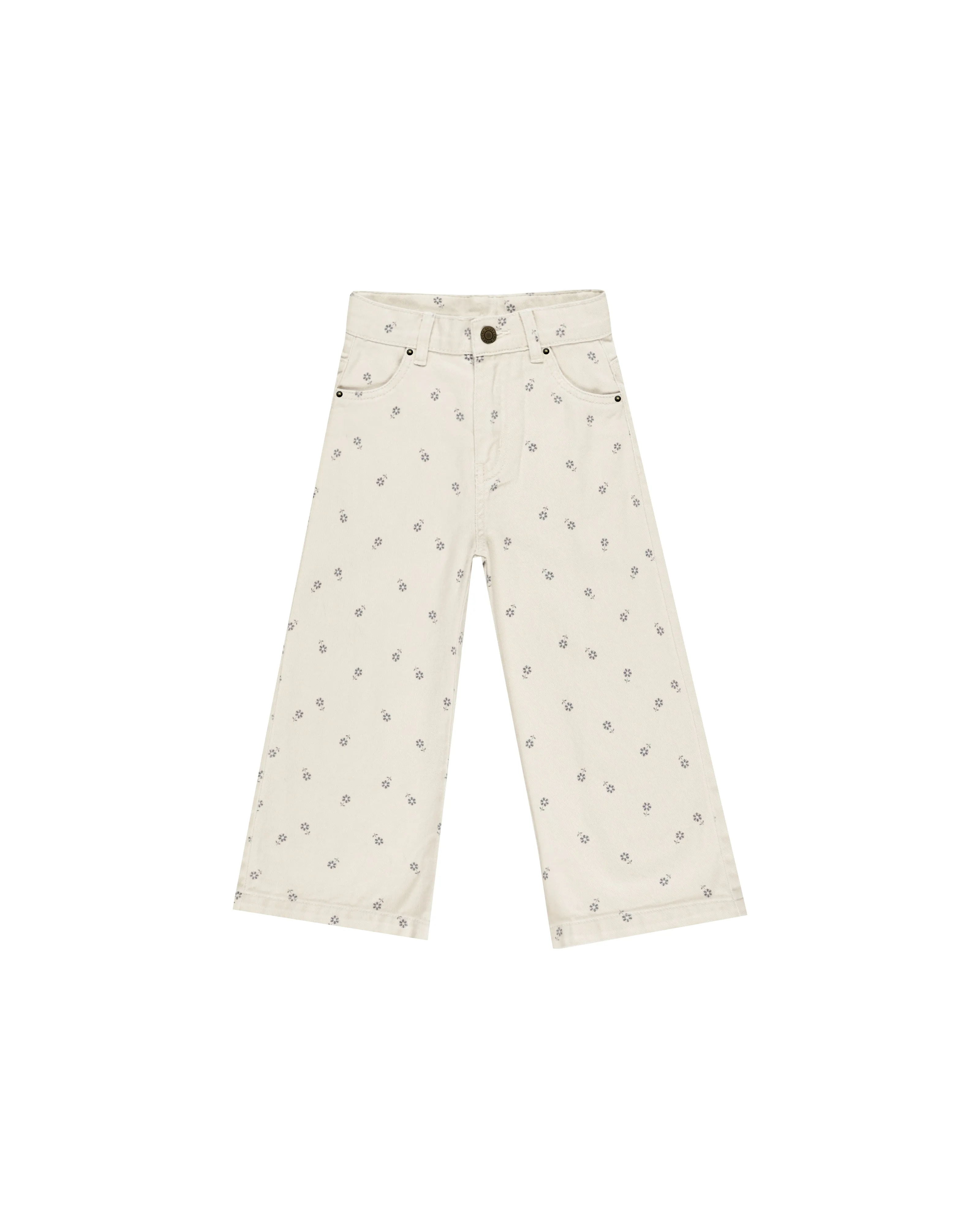 RYLEE & CRU- Blue Daisy Denim Straight Leg Pant