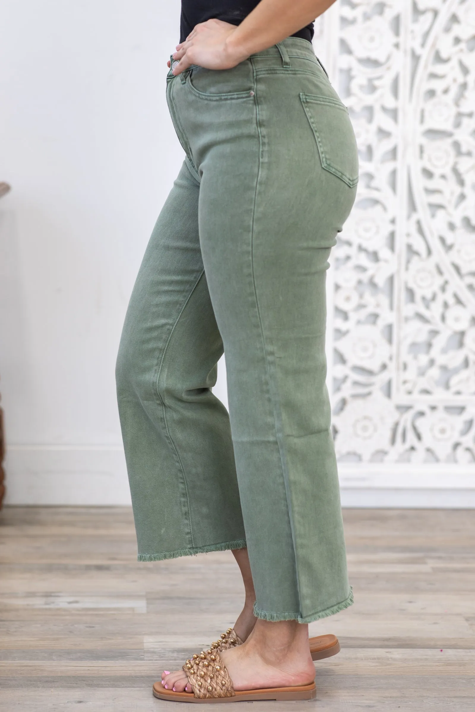 Sage Washed Kick Flare Jeans