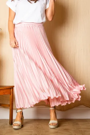 Satin Pleated Skirt