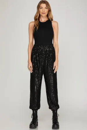 SEQUIN JOGGER PANTS