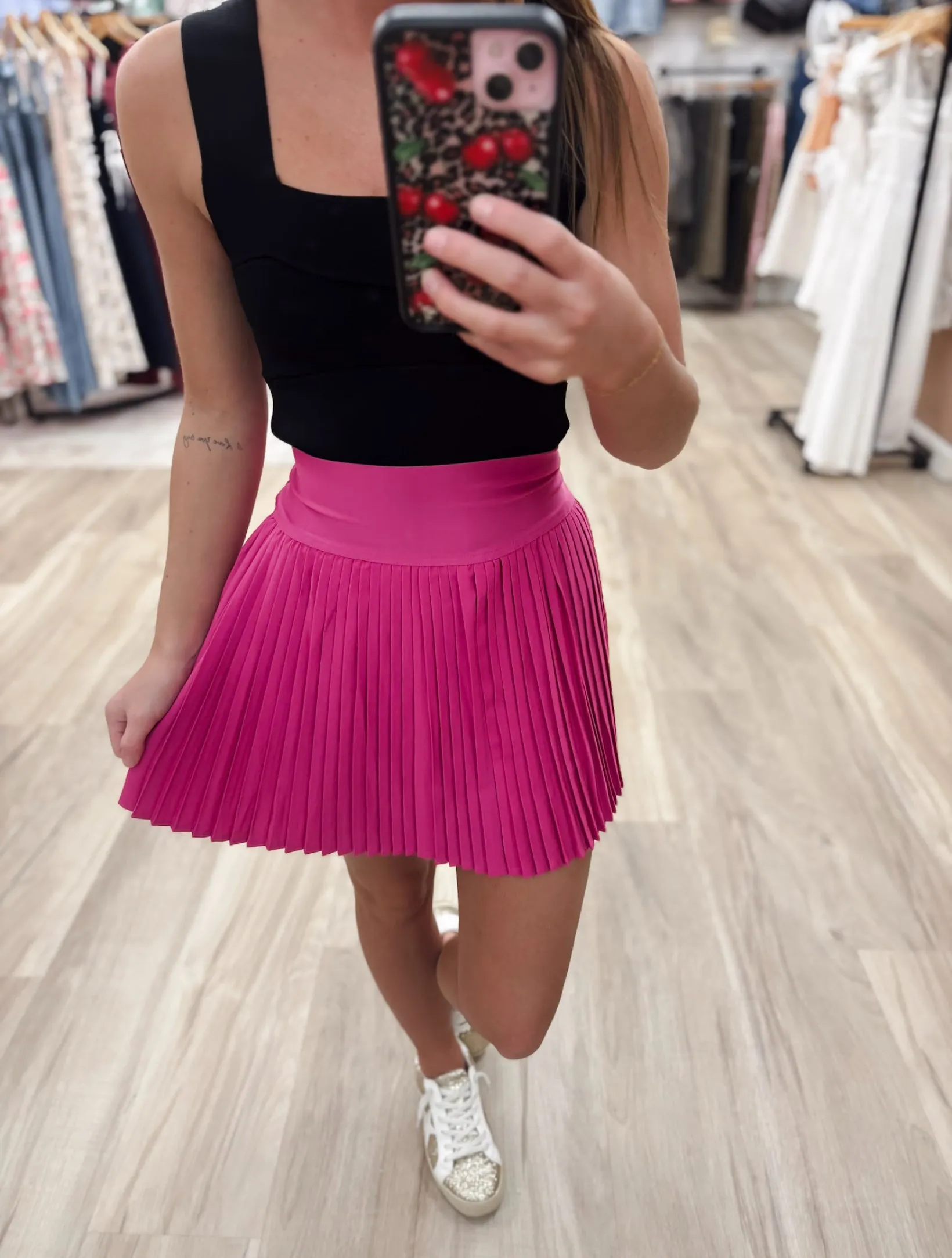 Serves Up Pink Mini Skort