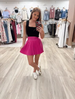 Serves Up Pink Mini Skort