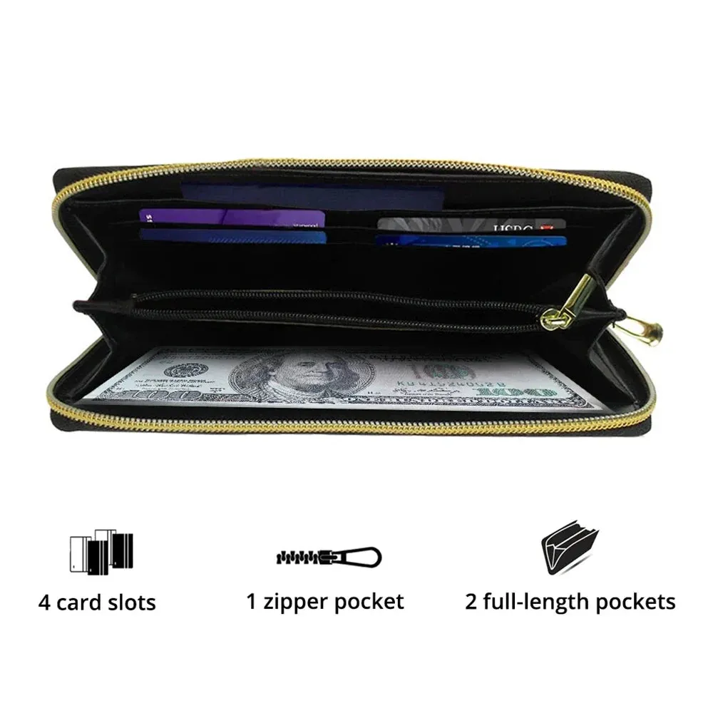 Shineful Leather Clutch Purse With Wristlet Strap Handle Ethereal Spring Butterfly