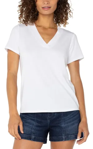 Short Sleeve V Knit Tee