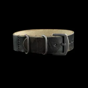 Single Pass Leather Watch Strap, 3-Ring Military 107 Style II