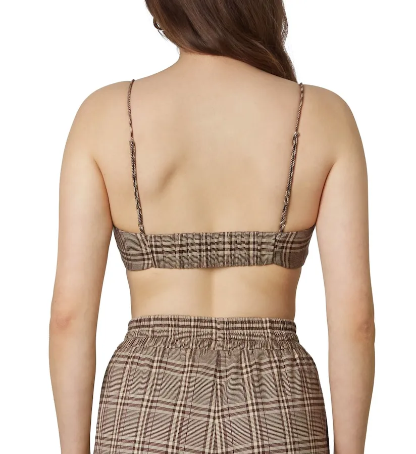 Sleeveless Plaid Crop Top