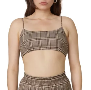 Sleeveless Plaid Crop Top