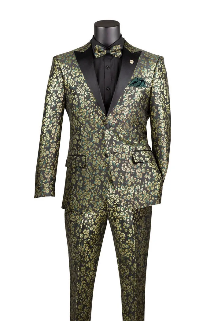 Slim Fit 2 Pieces with Matching Bow Tie Tuxedo Emerald TSJQ-1