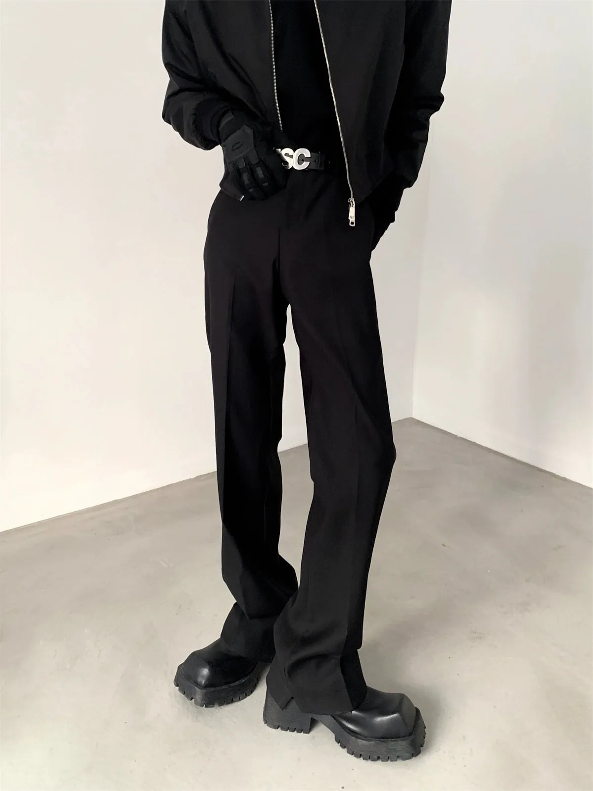 Slim Fit Straight Leg Trousers