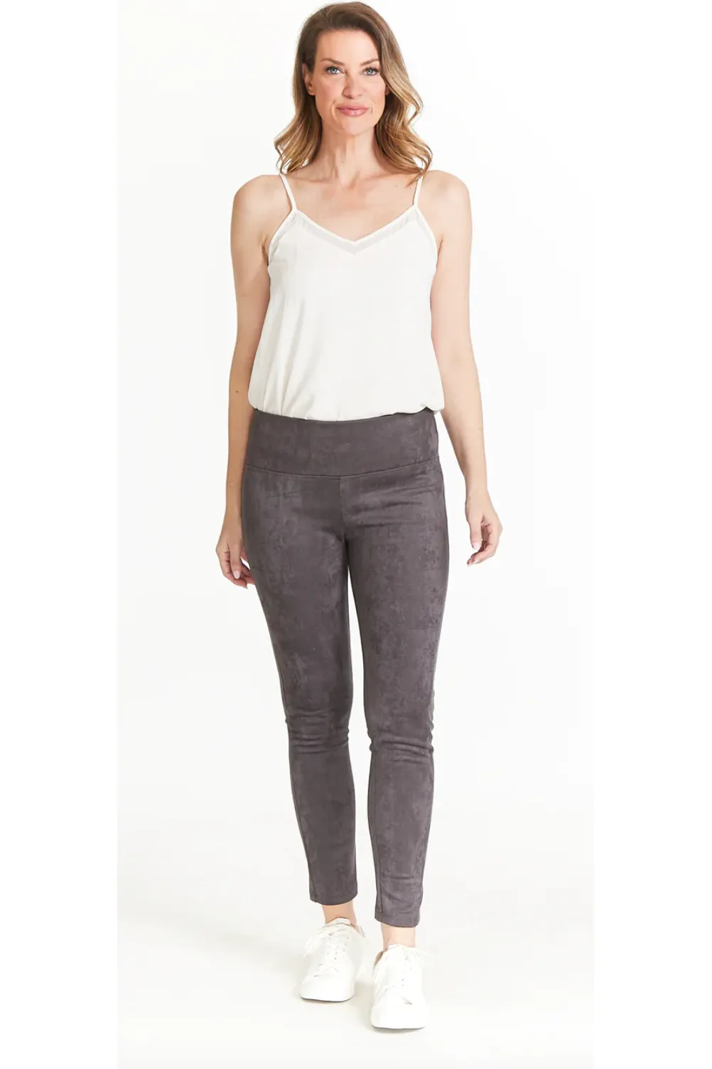 SlimSation - Wide Band Pull-On  Ankle Legging - Dark Charcoal - M40708PM
