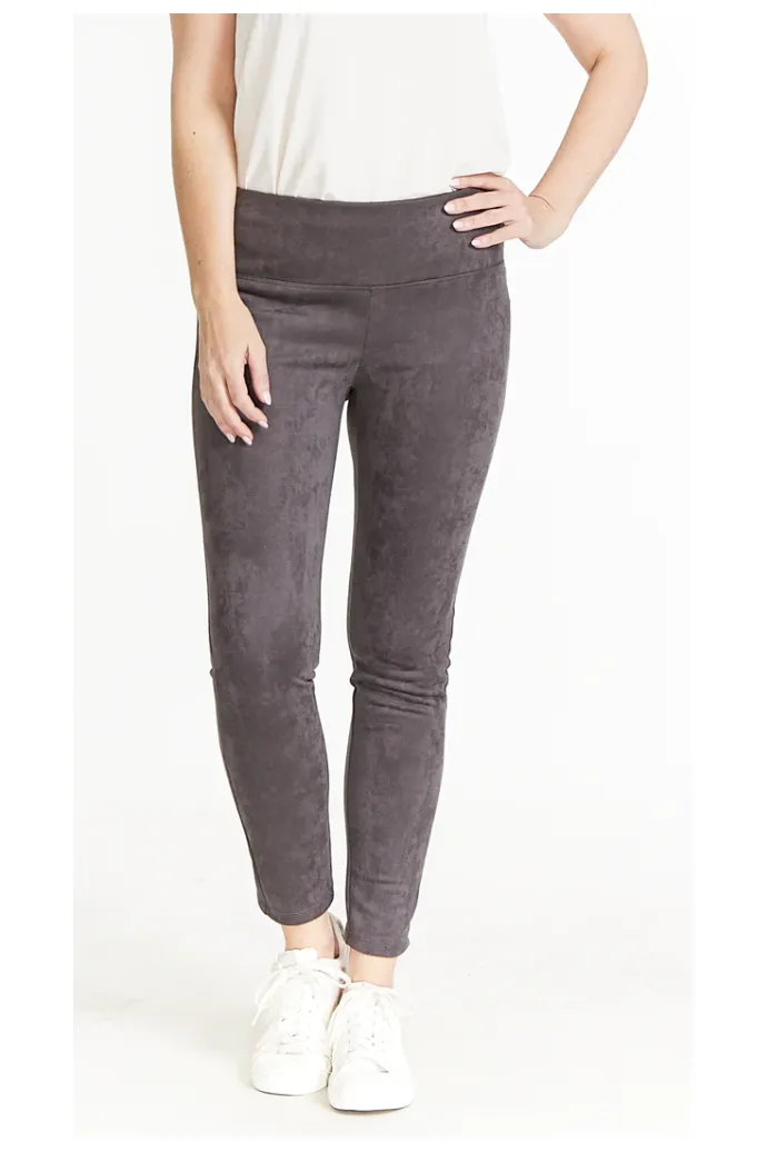 SlimSation - Wide Band Pull-On  Ankle Legging - Dark Charcoal - M40708PM