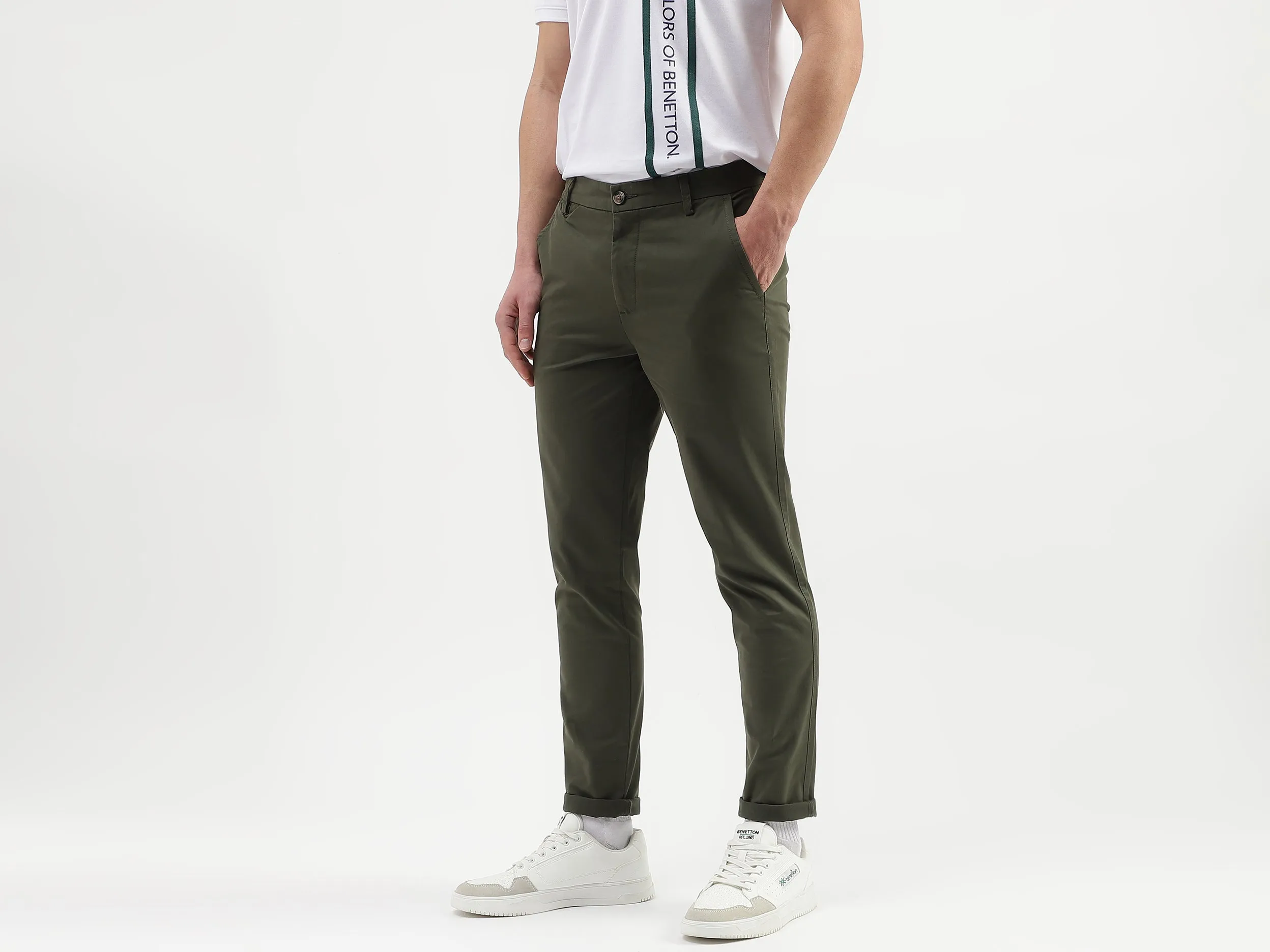 Solid Slim Fit Trousers