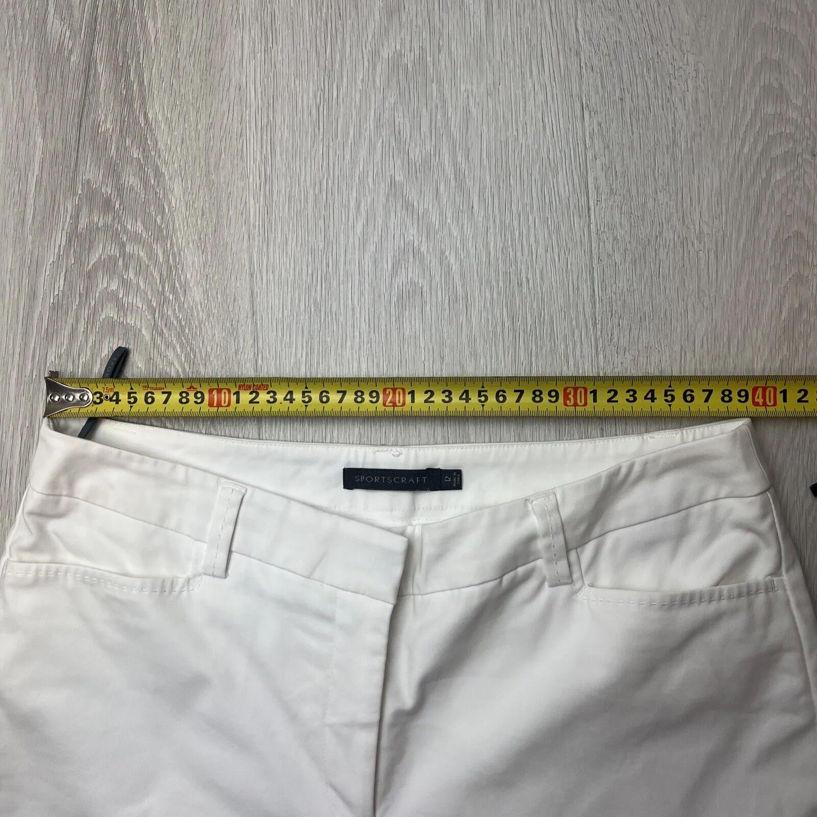 Sportscraft Womens White Slim Cropped Pants Size 12