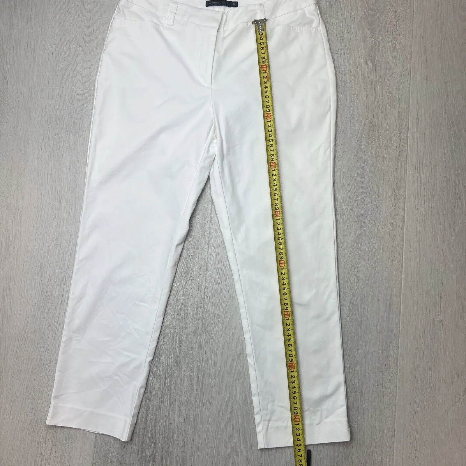 Sportscraft Womens White Slim Cropped Pants Size 12
