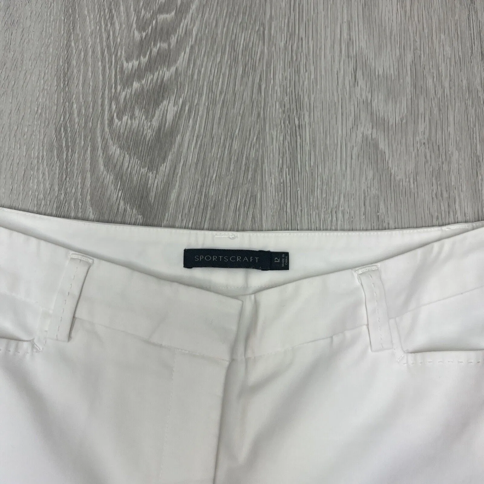 Sportscraft Womens White Slim Cropped Pants Size 12
