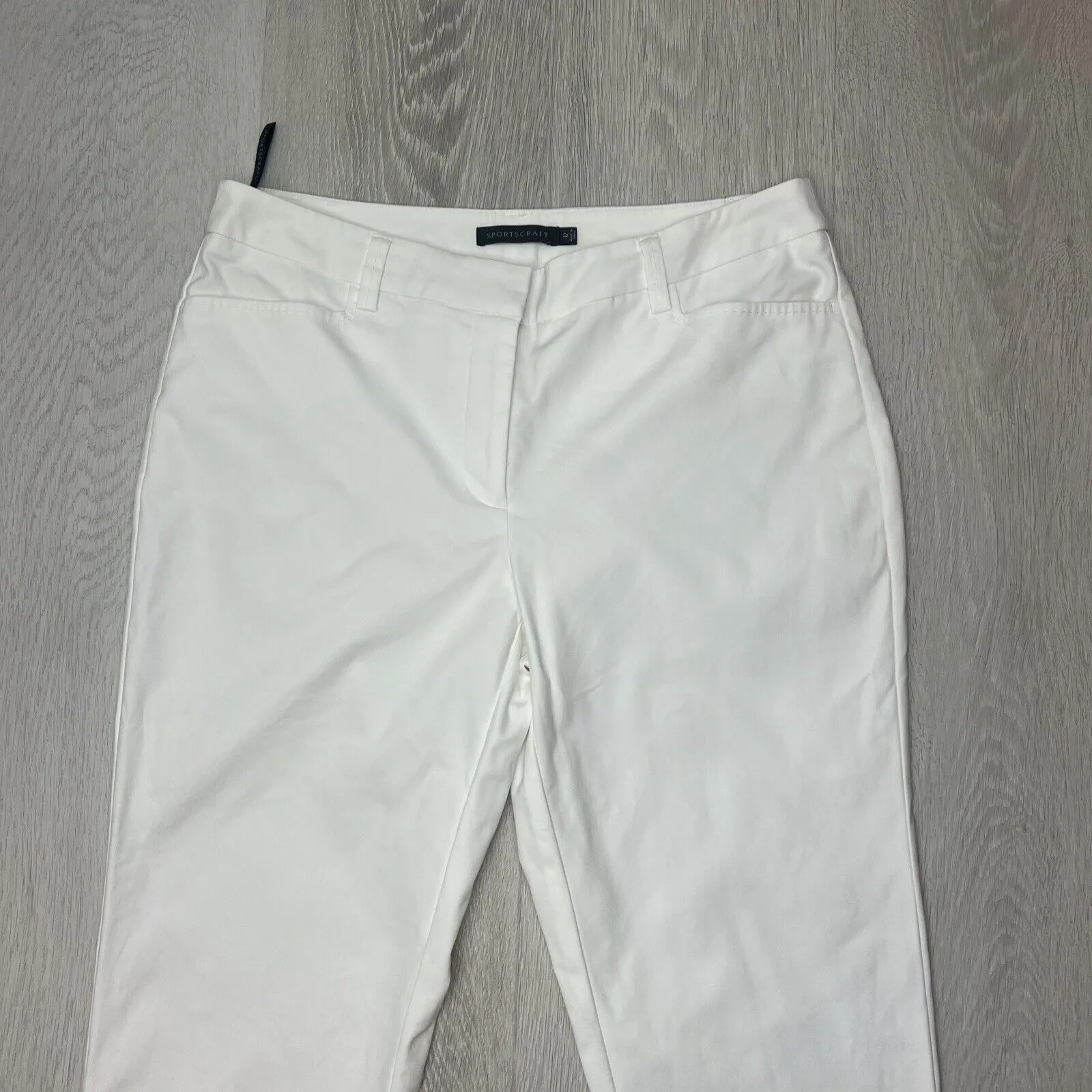 Sportscraft Womens White Slim Cropped Pants Size 12