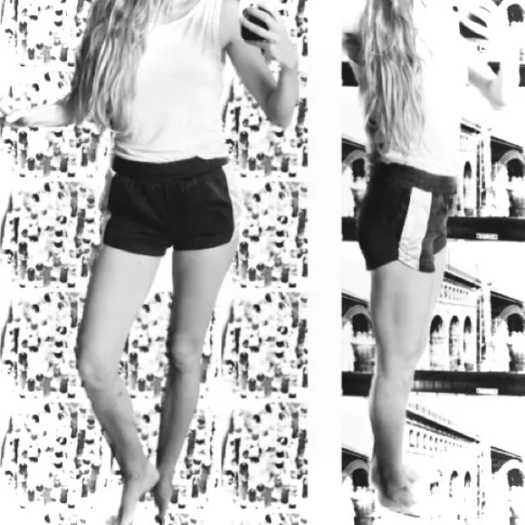 ST. ROCHE | XS/S | Silk Sport Navy Striped High Waisted Hot Pants Mini Shorts