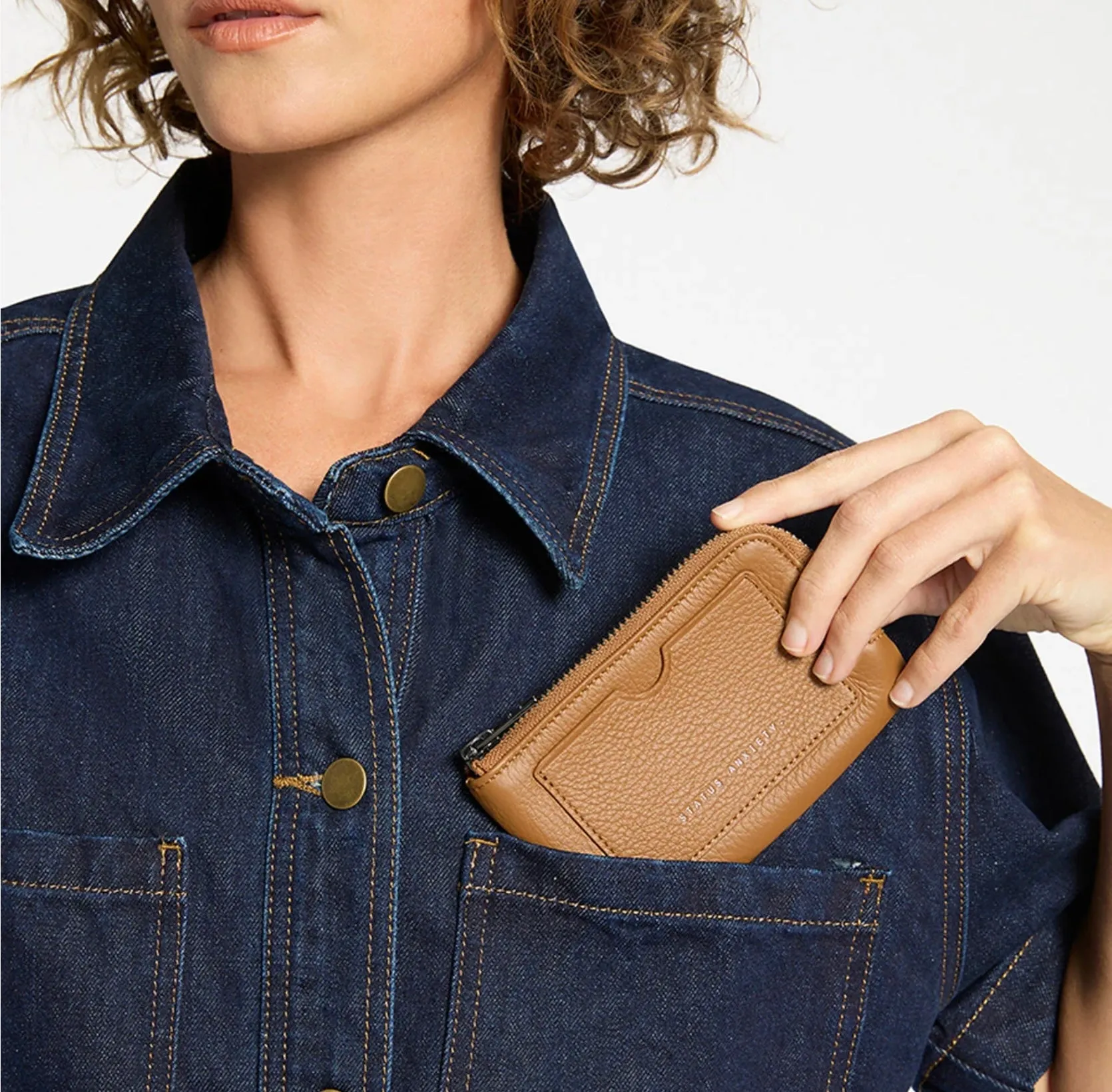 Status Anxiety II LEFT BEHIND Zip Wallet - tan