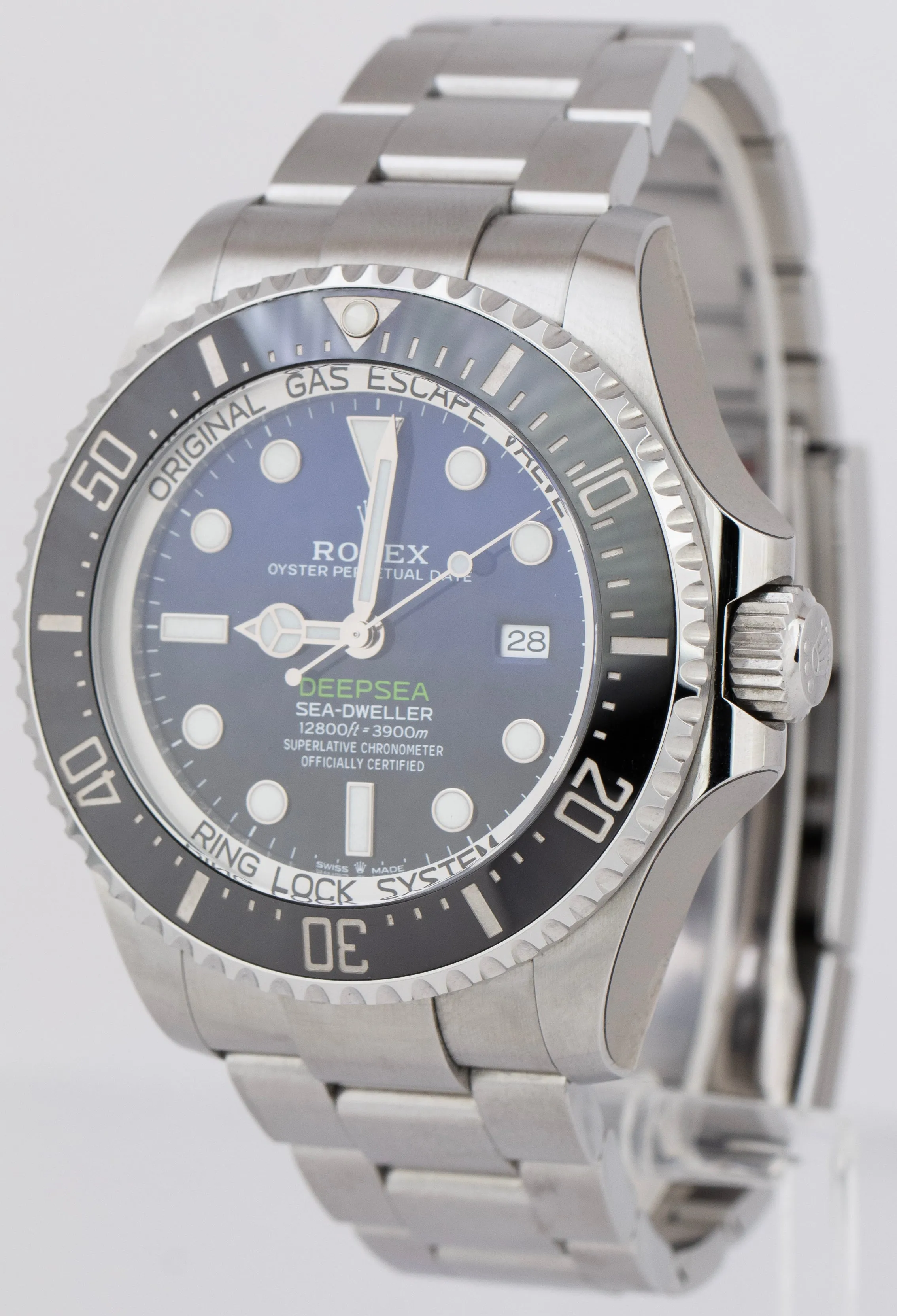 STICKERED Rolex Sea-Dweller Deepsea James Cameron Blue Steel 44mm 126660 Watch