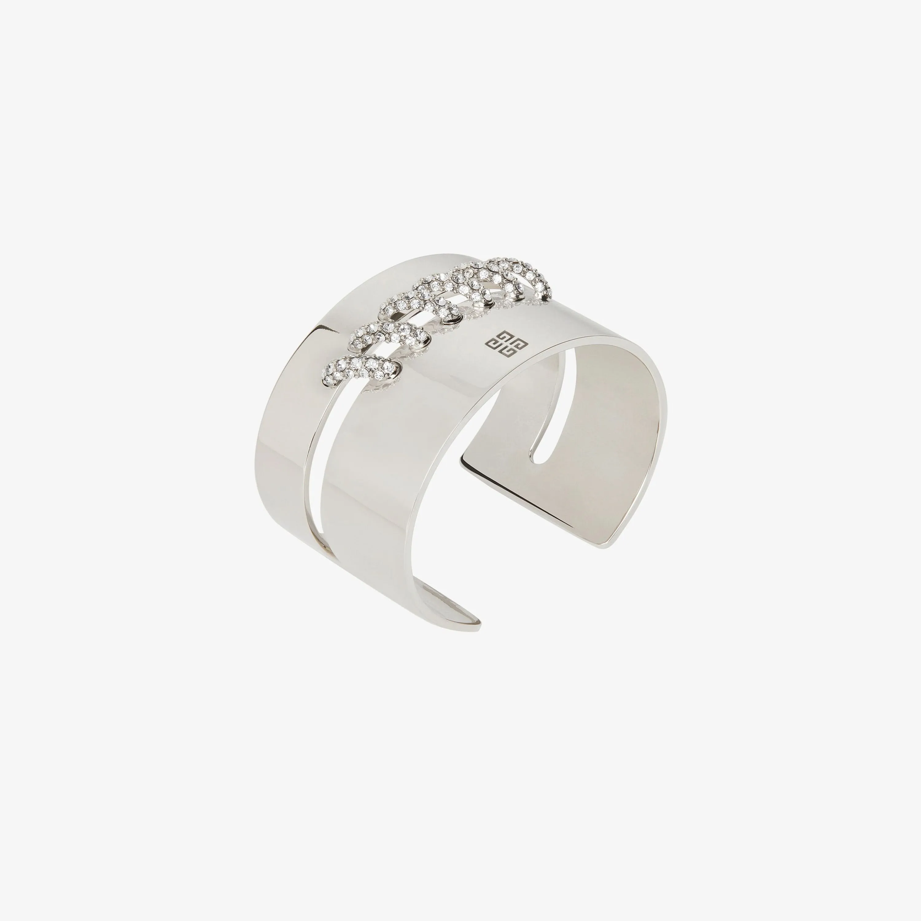 Stitch bracelet in metal with crystals