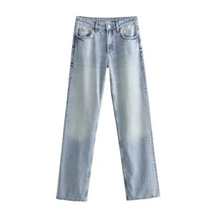 Straight Leg Denim Pants