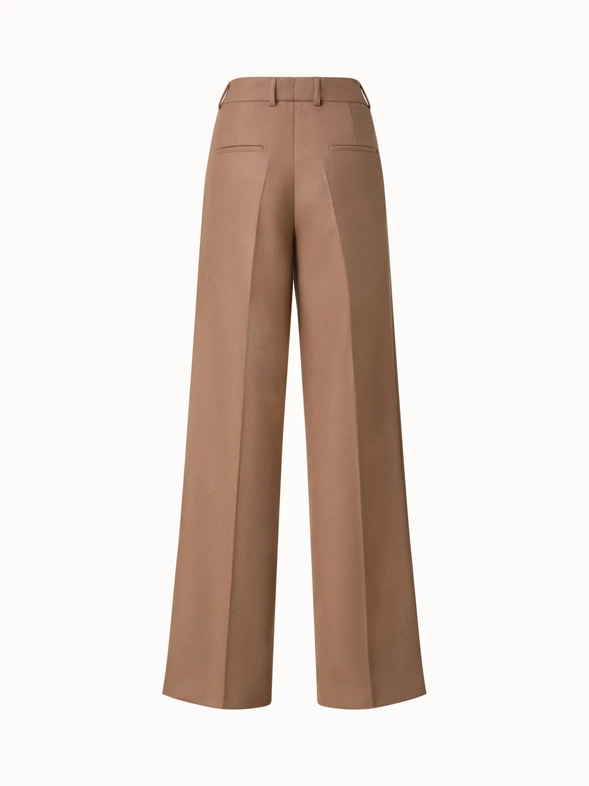 Straight Wool Blend Pants