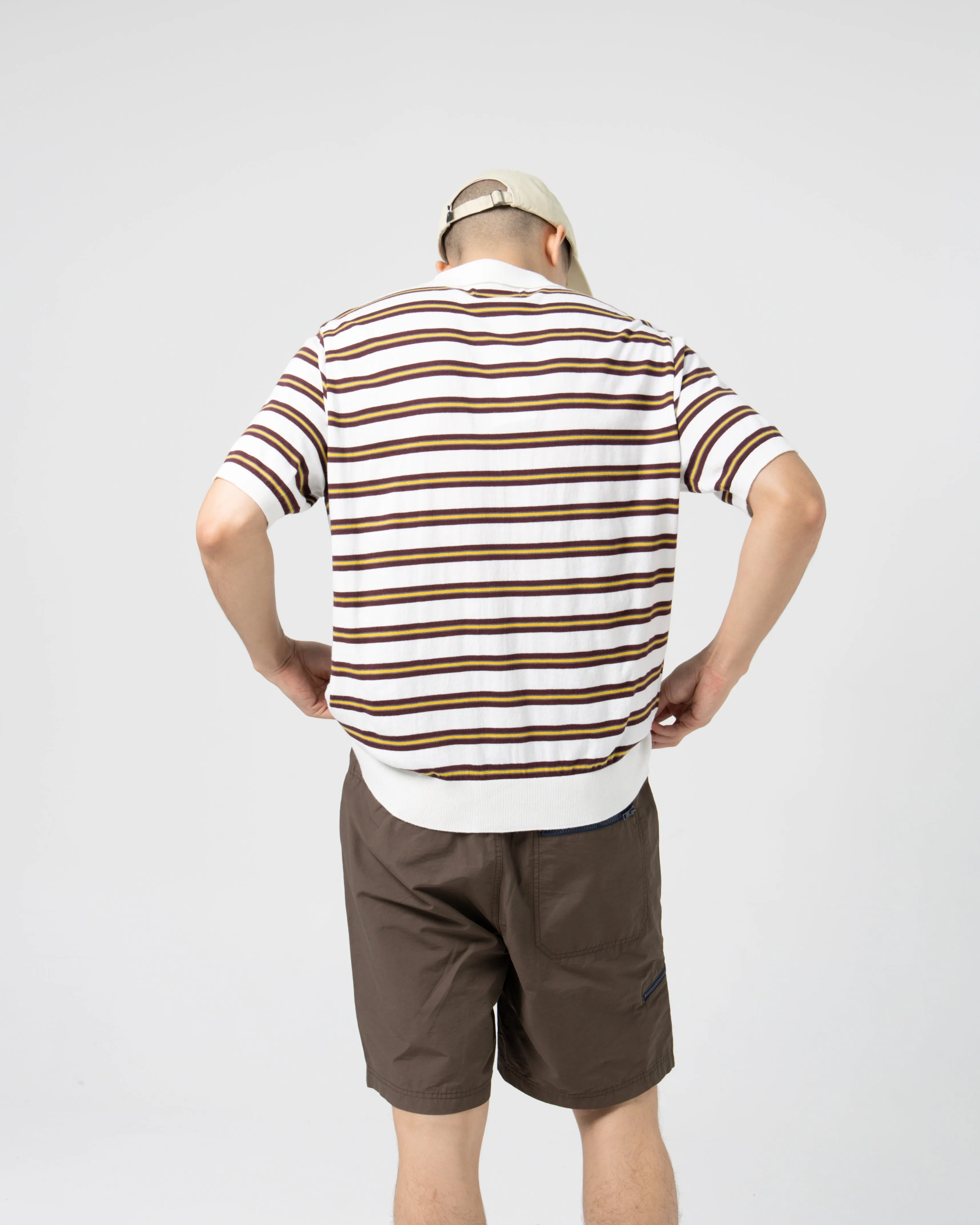 Striped Knit Polo | Ivory