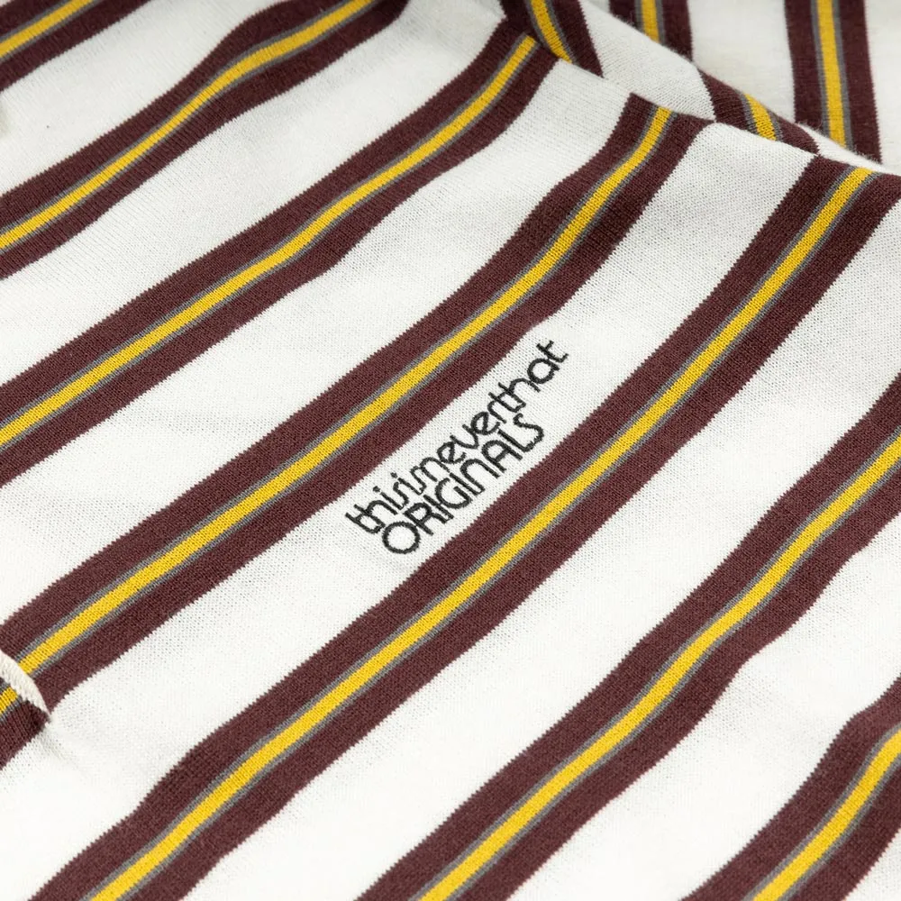 Striped Knit Polo | Ivory