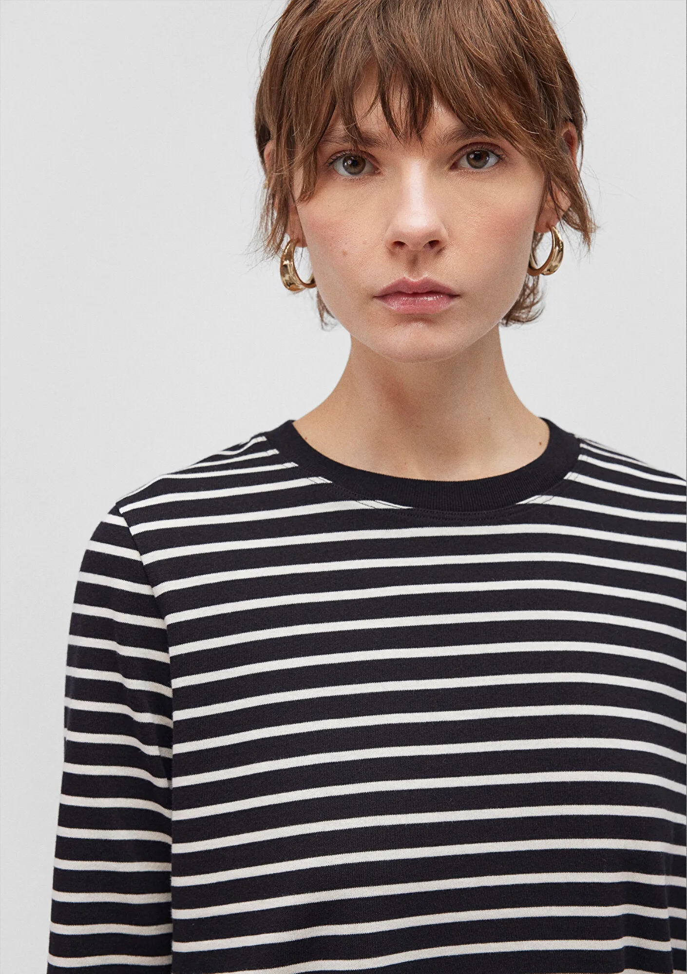Striped Long Sleeve Basic T-Shirt