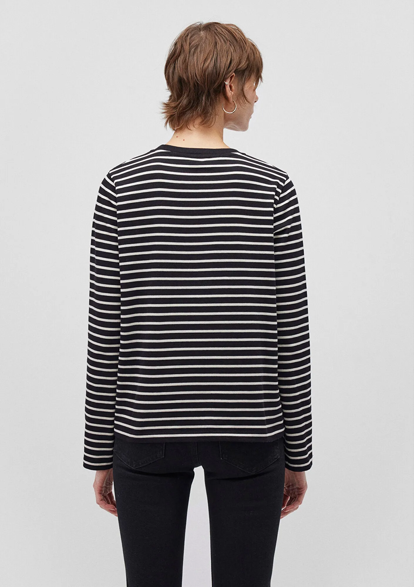 Striped Long Sleeve Basic T-Shirt