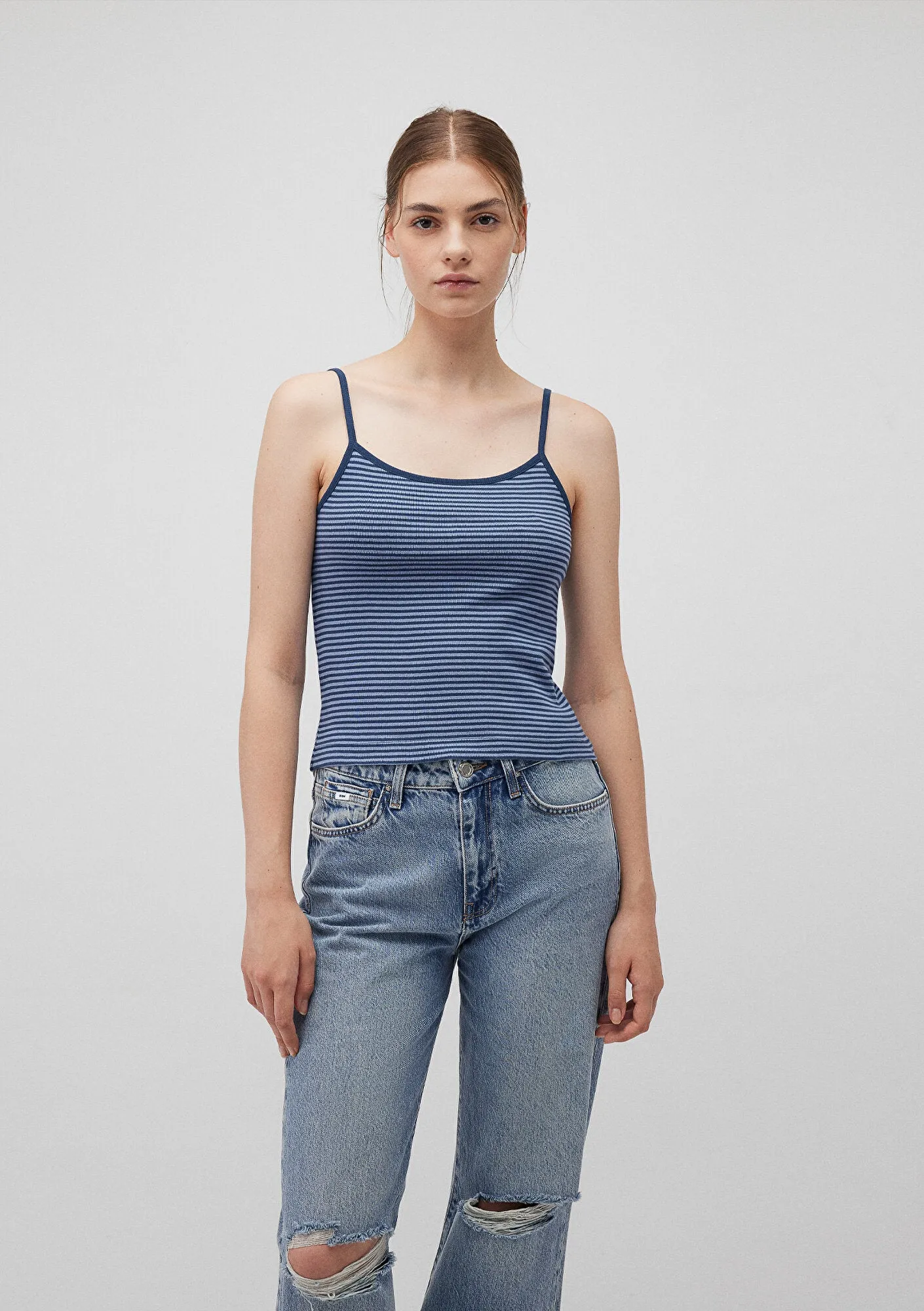 Striped Navy Tank Top