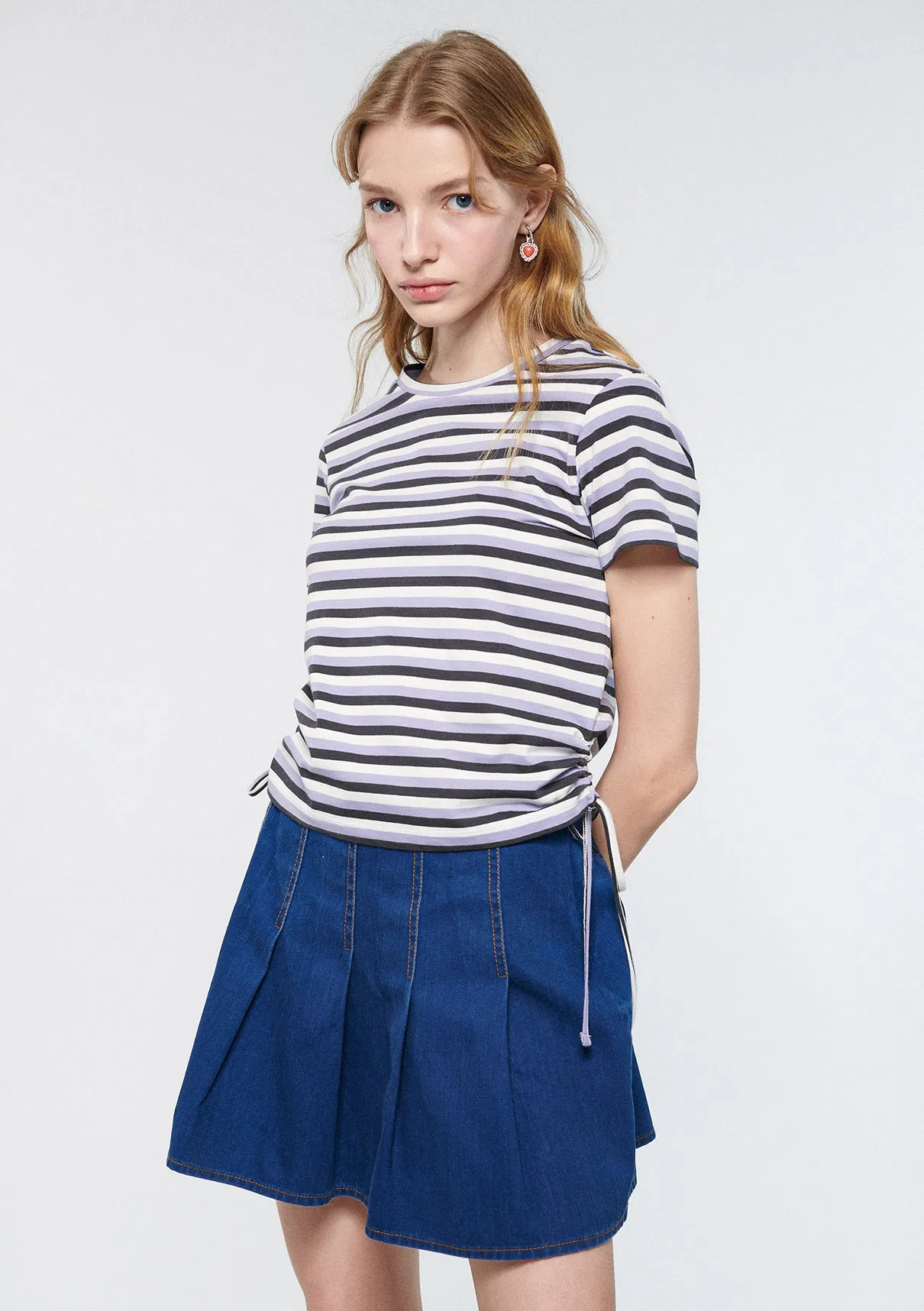 Striped Ruched Top