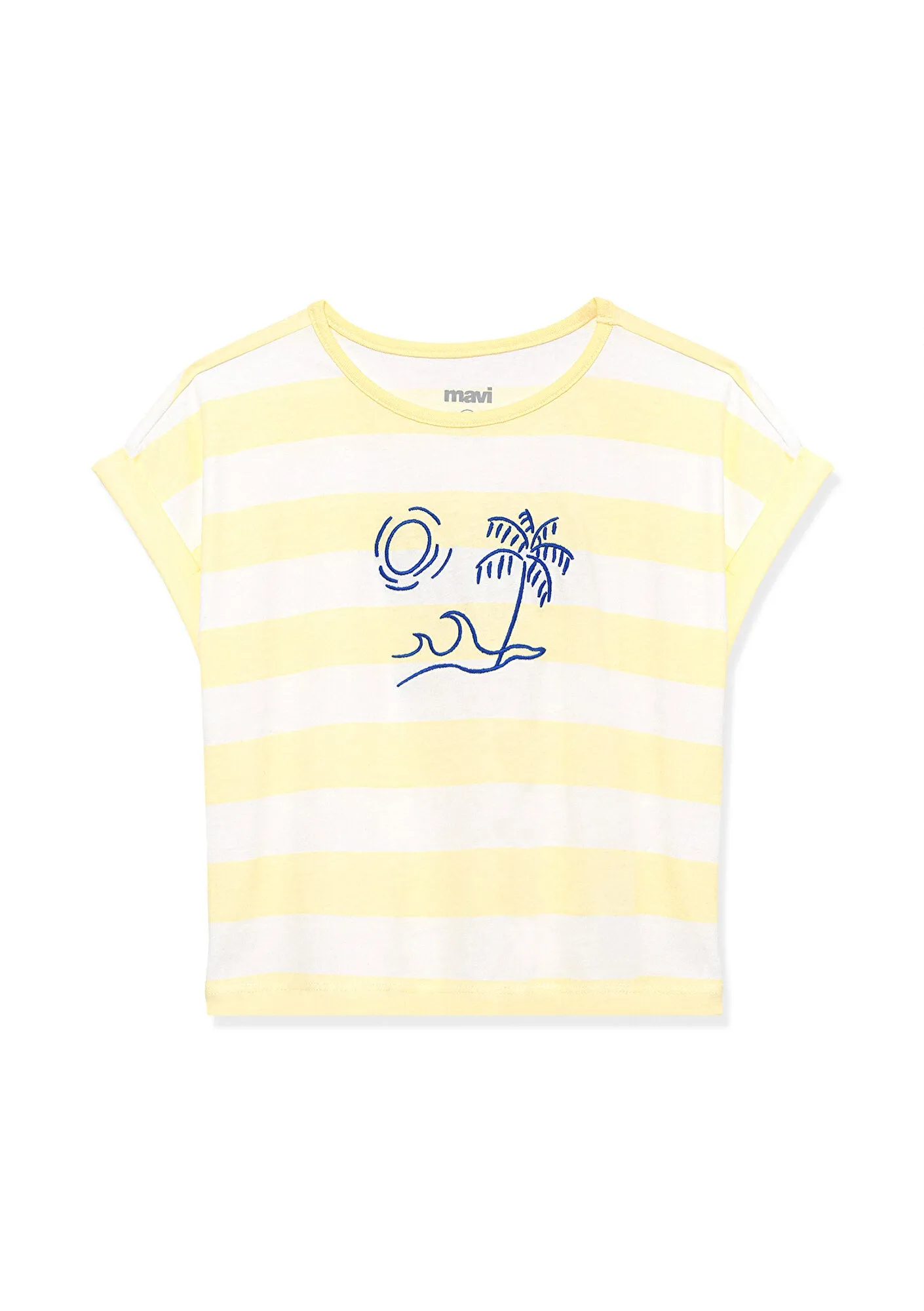 Striped Sleeveless Yellow T-Shirt