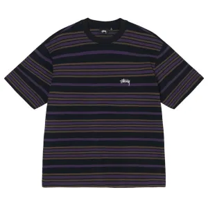 Stussy Alton Stripe Crew T-Shirt Black